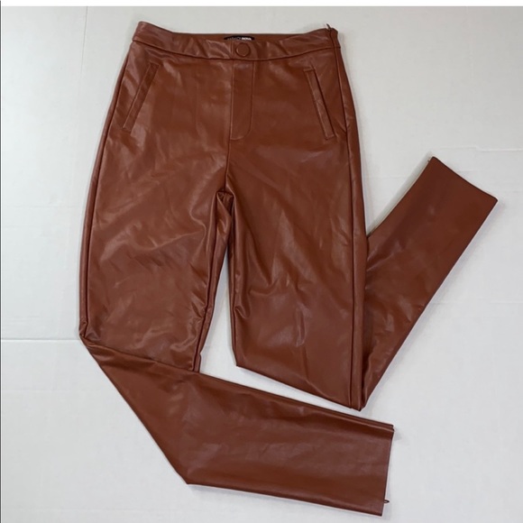Fashion Nova Pants - Fashion Nova Brown faux leather high waist Pants - size S